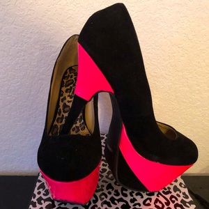 Hot Pink & Black Pumps